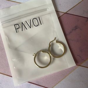 Hoop earrings, 14k yellow gold plated